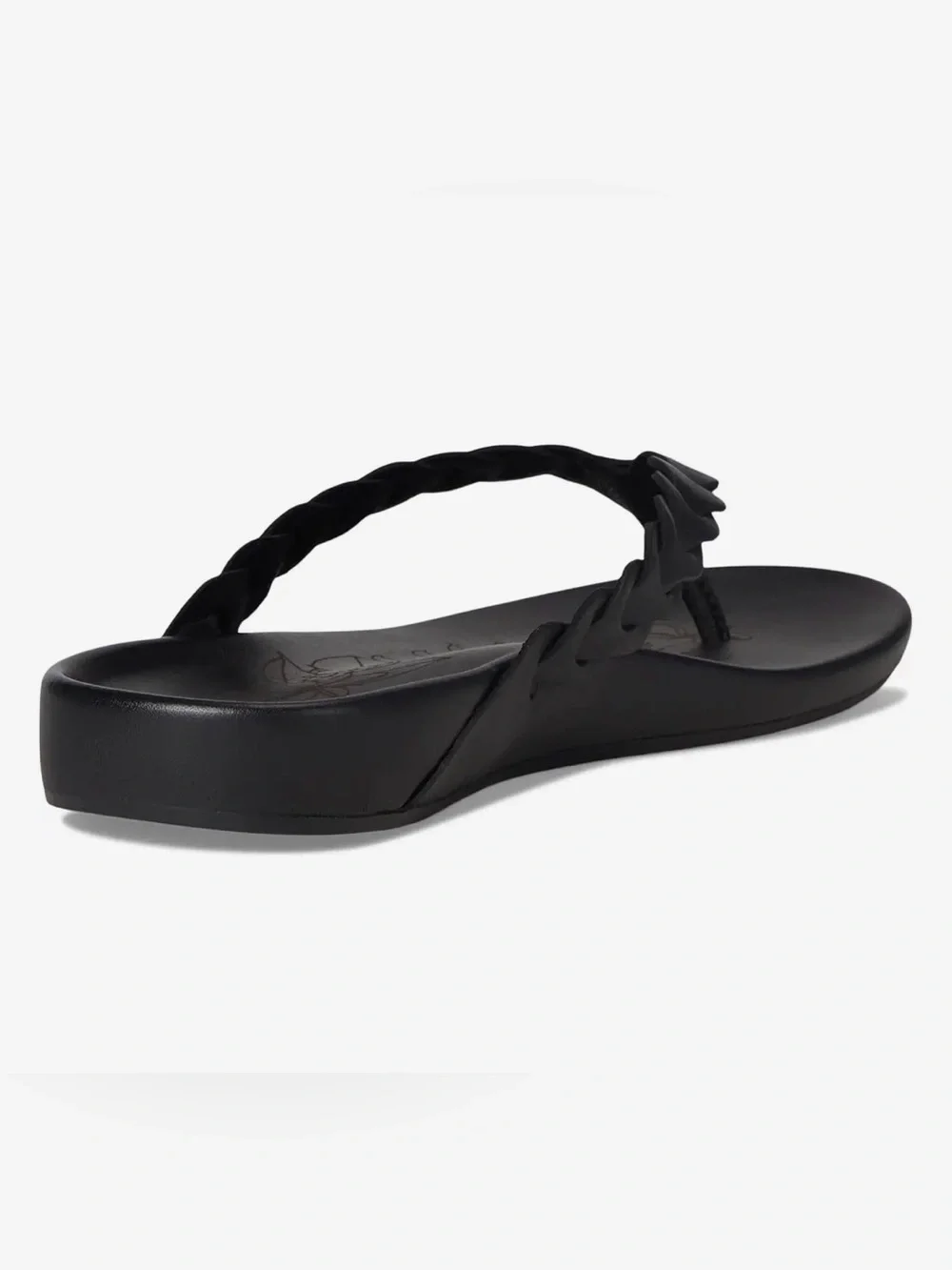 OluKai Lei Braided Leather Thong Sandals / Flip Flops - Black Size 8 - Picture 10 of 14